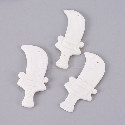 Natural White Shell Mother of Pearl Shell Pendants BSHE-F006-01-1