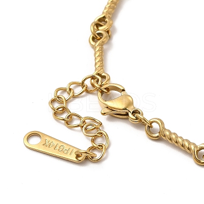 Ion Plating(IP) 304 Stainless Steel Twist Bar Link Bracelet for Women BJEW-G667-01G-1