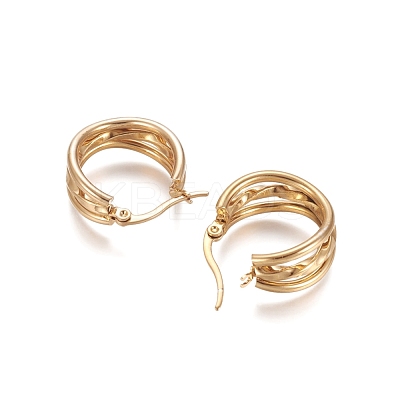 304 Stainless Steel Geometric Hoop Earrings STAS-D171-27G-1