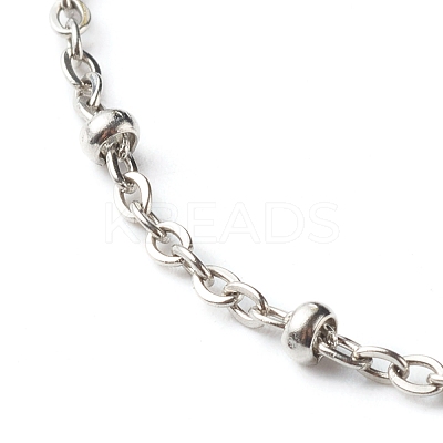 Tarnish Resistant 304 Stainless Steel Paperclip & Satellite Chains Bracelet Set BJEW-JB06524-1