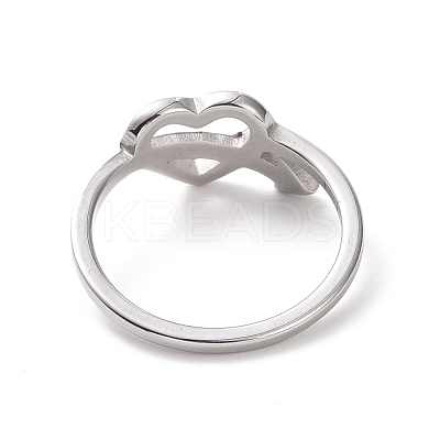 Crystal Rhinestone Heart with Arrow Finger Ring RJEW-D120-18P-1