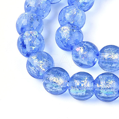Handmade Foil Lampwork Beads Strands FOIL-K003-06A-14-1
