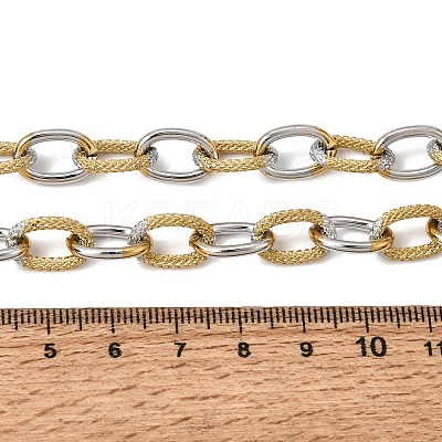 9MM Duo Tone 304 Stainless Steel Textured Cable Chain Necklaces for Women Men SA-CBA37BC-19GP-1