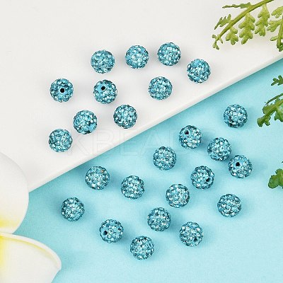 Polymer Clay Rhinestone Beads RB-H284-6MM-Half-202-1