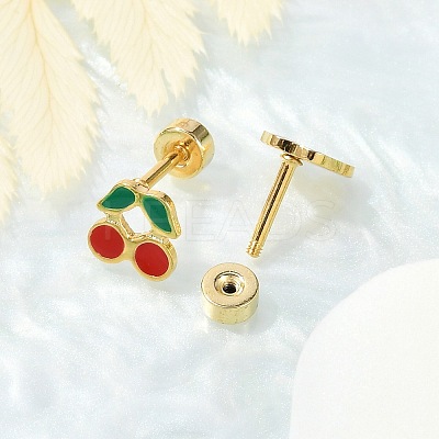 Cherry Ear Fake Plugs EJEW-H105-37G-1