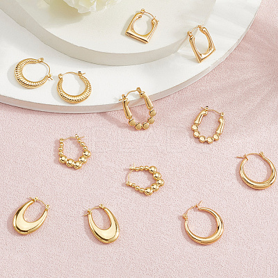 6 Pairs 6 Style304 Stainless Steel Hoop Earrings for Women EJEW-BBC0001-95-1