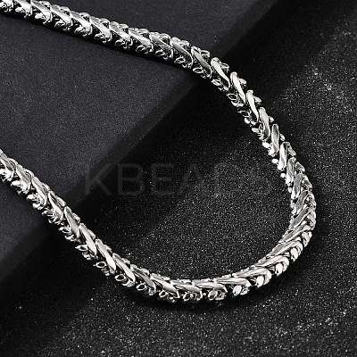 5MM 304 Stainless Steel Wheat Chain Necklaces for Men STAS-V011-02P-1
