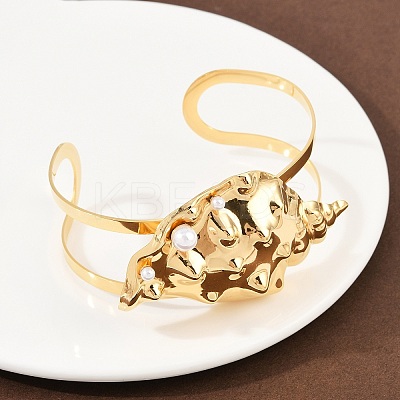 304 Stainless Steel Cuff Bangles for Women BJEW-A049-04F-G-1