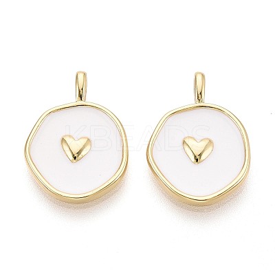 Brass Enamel Pendants KK-T080-67G-1