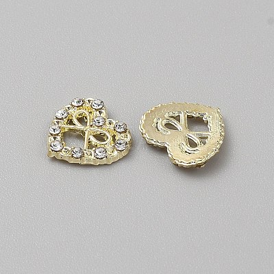 Heart with Bowknot Alloy Glass Cabochons MRMJ-WH0202-012A-G-1