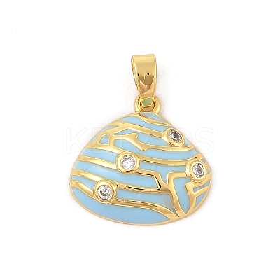 Brass Micro Pave Cubic Zirconia Pendants KK-R100-12G-02-1