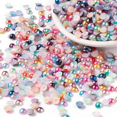 Imitation Pearl Acrylic Cabochons OACR-R063-6mm-M-1