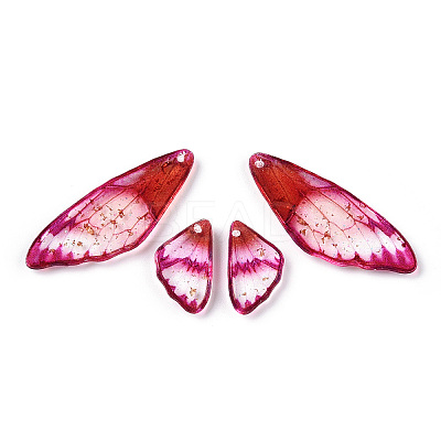 Transparent Resin Wing Earrings Pendants FIND-TAC0006-59C-1