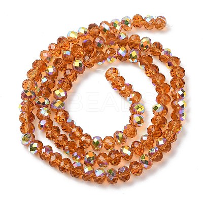 Electroplate Transparent Glass Beads Strands EGLA-A046-01B-13-1