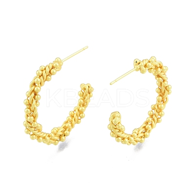 Brass Twist Rope Stud Earrings EJEW-G322-08MG-1