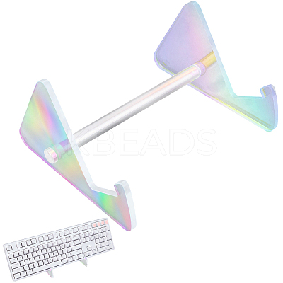 1-Tier Acrylic Keyboard Display Stands with Platinum Plated Iron Supports ODIS-WH20015-06A-03-1