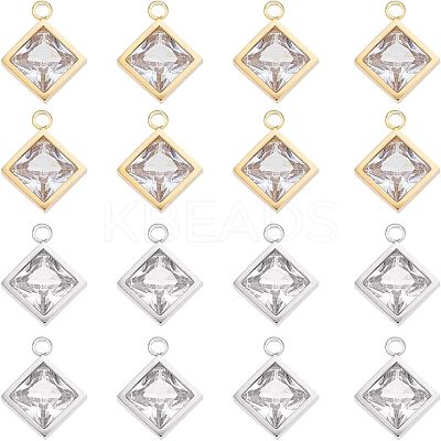 16Pcs 2 Colors 304 Stainless Steel Charms STAS-UN0035-45-1