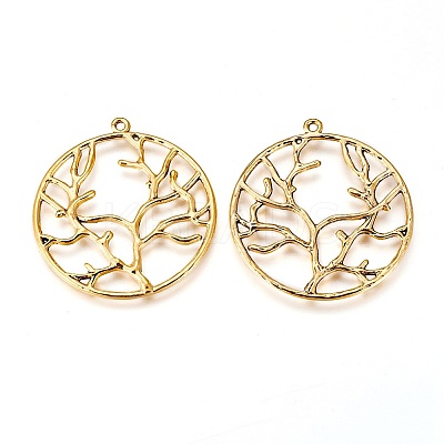 Alloy Metal Tree of Life Pendants LS-PALLOY-20320-AG-RS-1