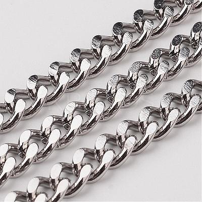 Tarnish Resistant 304 Stainless Steel Cuban Link Chains CHS-K001-19-5mm-1
