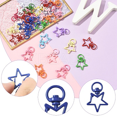 30Pcs Spray Painted Eco-Friendly Alloy Swivel Snap Hooks Clasps FIND-YW0008-98-1