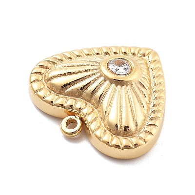 304 Stainless Steel Rhinestone Pendants STAS-R155-035C-G-1