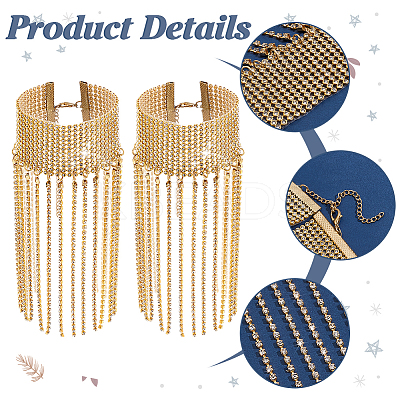 Brass Rhinestone Anklets AJEW-WH0542-75G-1