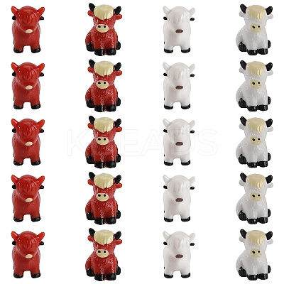 20Pcs 4 Styles Resin Yak Figurines CRES-SZ0001-44-1