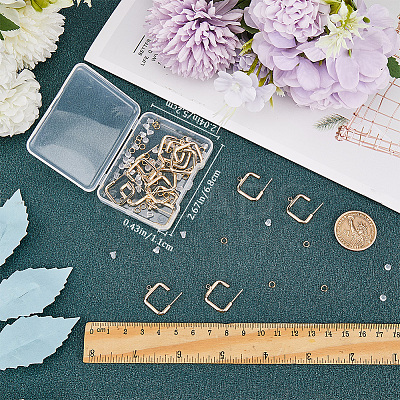20Pcs Rectangle Brass Stud Earrings Findings DIY-CN0002-92-1