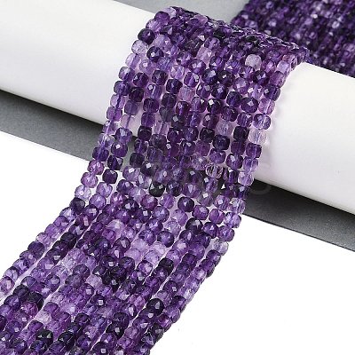 Natural Purple Fluorite Beads Strands G-P553-E02-03-1