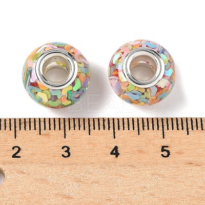 Transparent Resin Rondelle European Beads RESI-S023-11-1