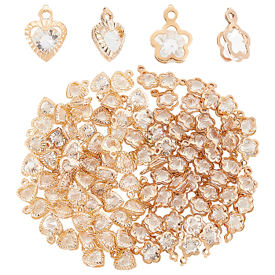 100Pcs 2 Style Rack Plating Eco-Friendly Iron Charms IFIN-SC0001-37-1