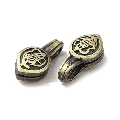 Teardrop Shape Tibetan Style Rack Plating Brass Buddhist Pendants KK-Q805-43AB-1