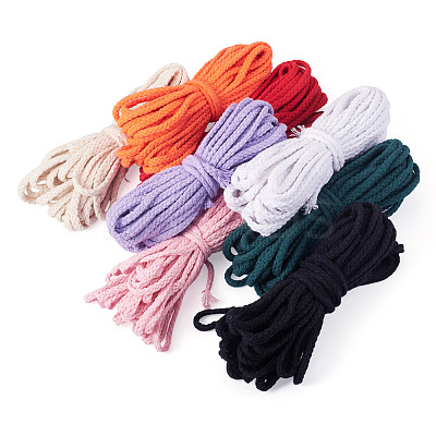 8 Skeins 8 Colors Braided Cotton String Threads for Crafts Knitting Making OCOR-TA0003-56-1
