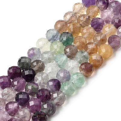 Natural Colorful Fluorite Beads Strands G-P603-C-6mm-07-1