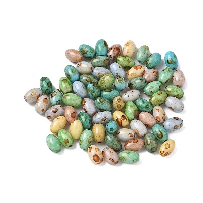 60Pcs 10G Baking Paint Picasso Glass Seed Beads GLAA-V001-06-1