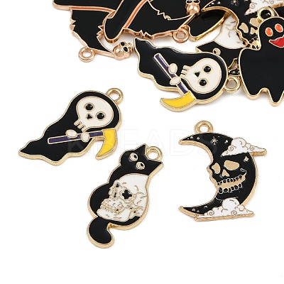 10Pcs 5 Styles Eco-Friendly Alloy Enamel Pendants ENAM-FP0003-20-1