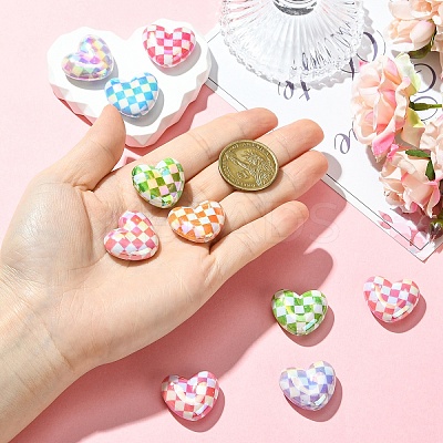 10Pcs UV Plating Opaque Acrylic Beads MACR-YW0004-42-1