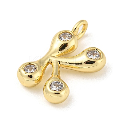 Rack Plating Brass Micro Pave Cubic Zirconia Pendants KK-A200-24G-K-1