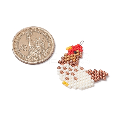 Handmade Glass Seed Beaded Pendants PALLOY-MZ00748-01-1