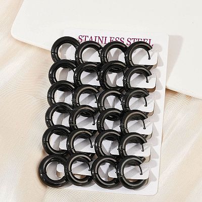 202 Stainless Steel Polishing Hoop Earrings EJEW-M106-02EB-03-1