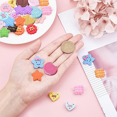 60 Pcs 6 Style Opaque Resin Cabochons CRES-SC0001-84-1