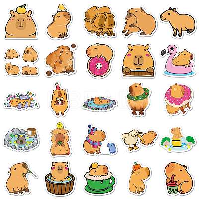 Cartoon Capybara Waterproof PVC Plastic Sticker Labels STIC-PW0006-16-1
