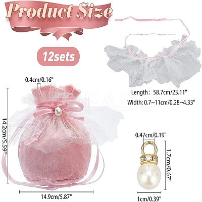 12Pcs Velvet Jewelry Drawstring Gift Bags TP-NB0001-30C-1