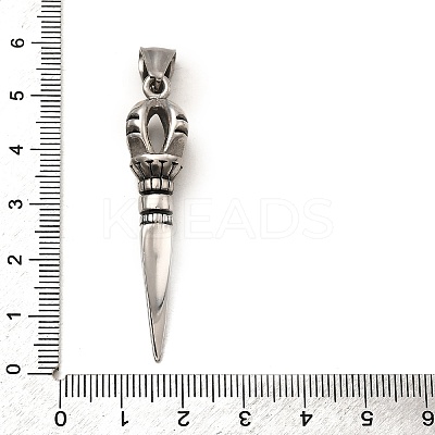 304 Stainless Steel Big Pendants STAS-H385-02AS-1