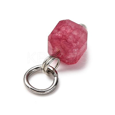 Natural Colorful Tourmaline Faceted Table Cut Cube Charms PALLOY-JF04482-02-1