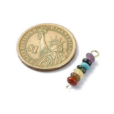 7 Chakra Gemstone Beaded Connector Charms PALLOY-JF02531-02-1