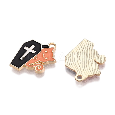 Halloween Theme Rack Plating Alloy Enamel Pendants ENAM-N056-356B-1