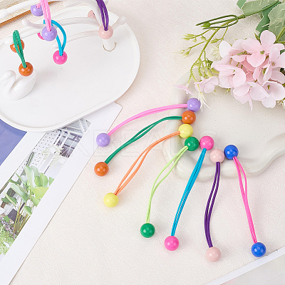 7Pcs 7 Styles Candy Color Acrylic Round Hair Ties OHAR-CP0001-22A-1