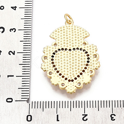 Brass Micro Pave Clear Cubic Zirconia Pendants KK-N268-44G-1