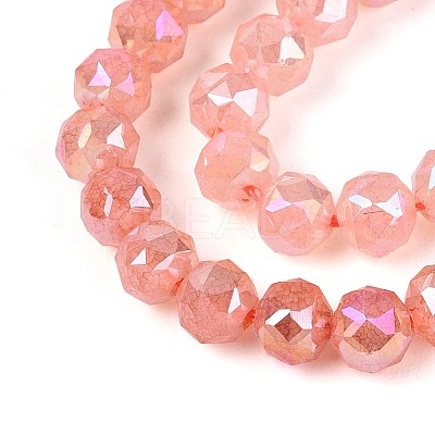 Anti-Tarnish Electroplate Glass Beads Strands GLAA-N064-6mm-04-1